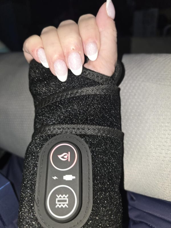 Customer photo review of ZyaVie™ 3-in-1 Red Light Wrist Wrap