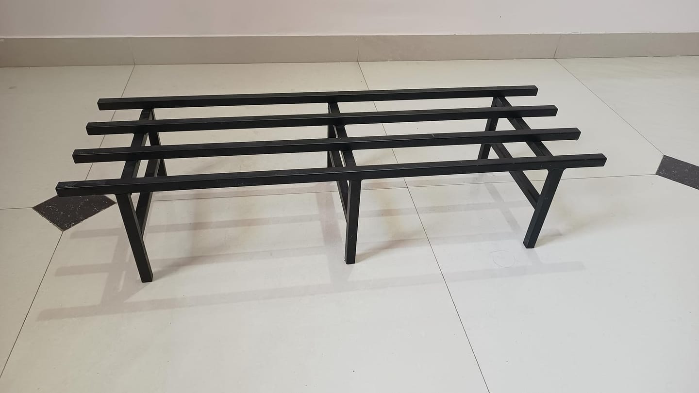 Customer photo review of Horizontal Metal Pot Stand (Set of 2 ) 76x24x18 Cm | Rust-Proof Matte Powder-Coated Pot Stand for Big Size Plants | Supports Up to 200 Kg| Ideal for Balcony, Outdoor and Indoor Plant Display