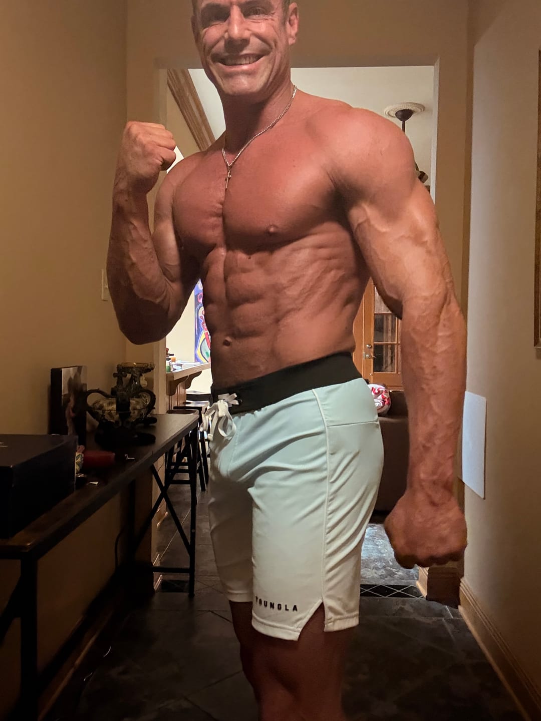 Customer photo review of 1067 - Men's physique Stage Shorts