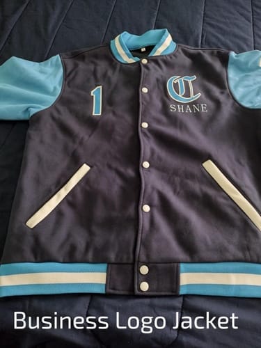 Customer photo review of Custom Gold Purple Varsity Letterman Jackets Personalized Baseball Coats Full-Snap with Contrast Sleeves