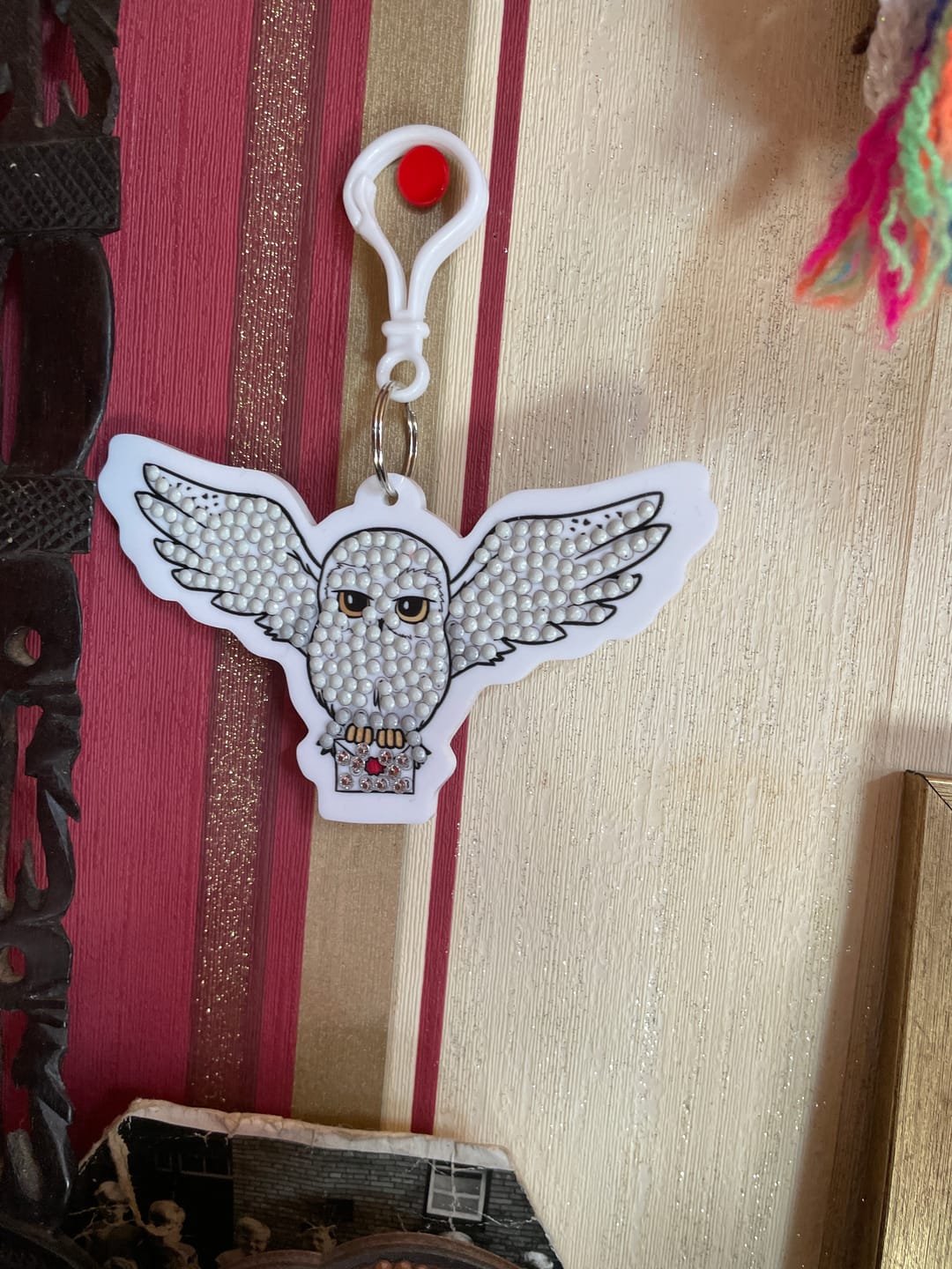 Customer photo review of Hedwig Crystal Art Bag Charm Kit Harry Potter