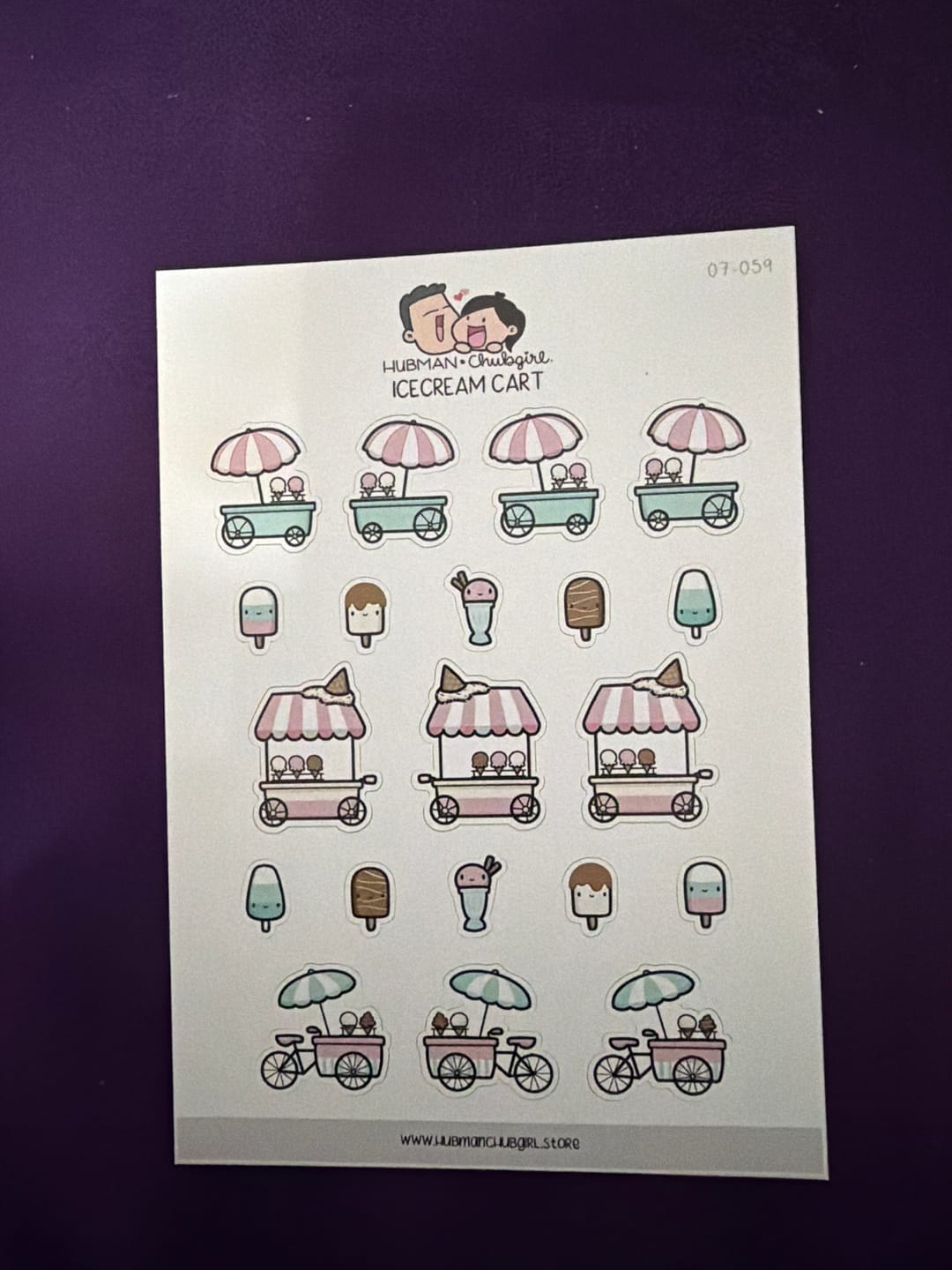 Customer photo review of Icecream Cart Planner Stickers