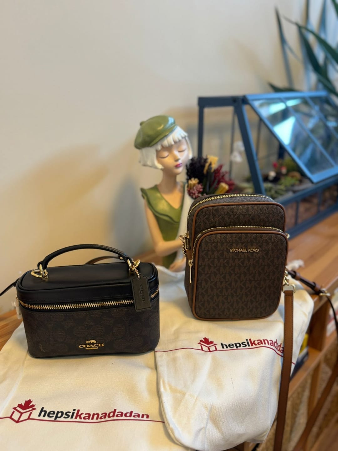 Customer photo review of Coach Women's Rainer Crossbody Bag 18 In Signature Canvas Gold/Walnut/Black