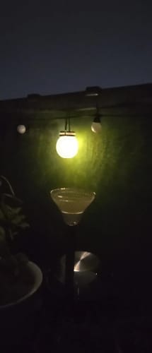 Customer photo review of Solar Outdoor Hanging Lamp IP65 Waterproof Cracked Glass Jar