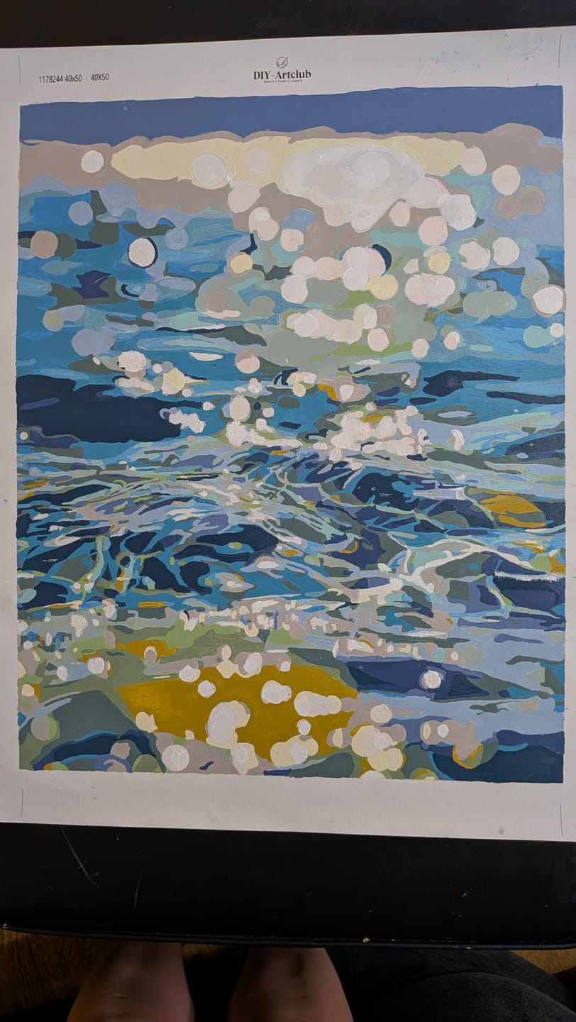 Customer photo review of Shimmering Waters | Paint by Number