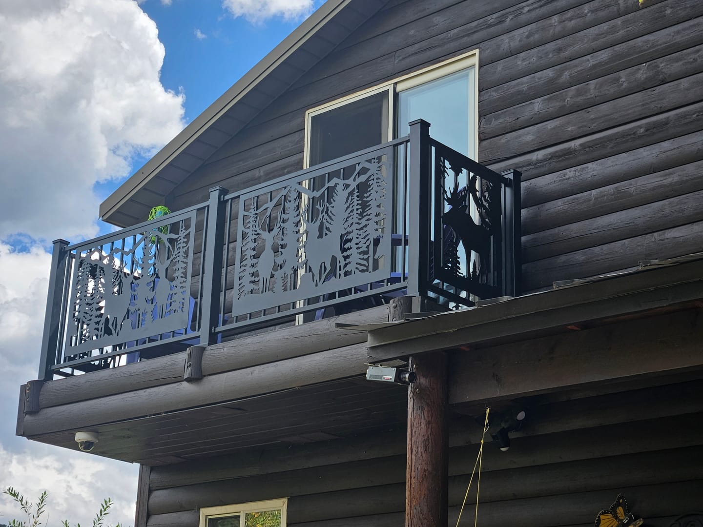 Customer photo review of Deer With Bear Wildlife Landscape Railing Panel Insert