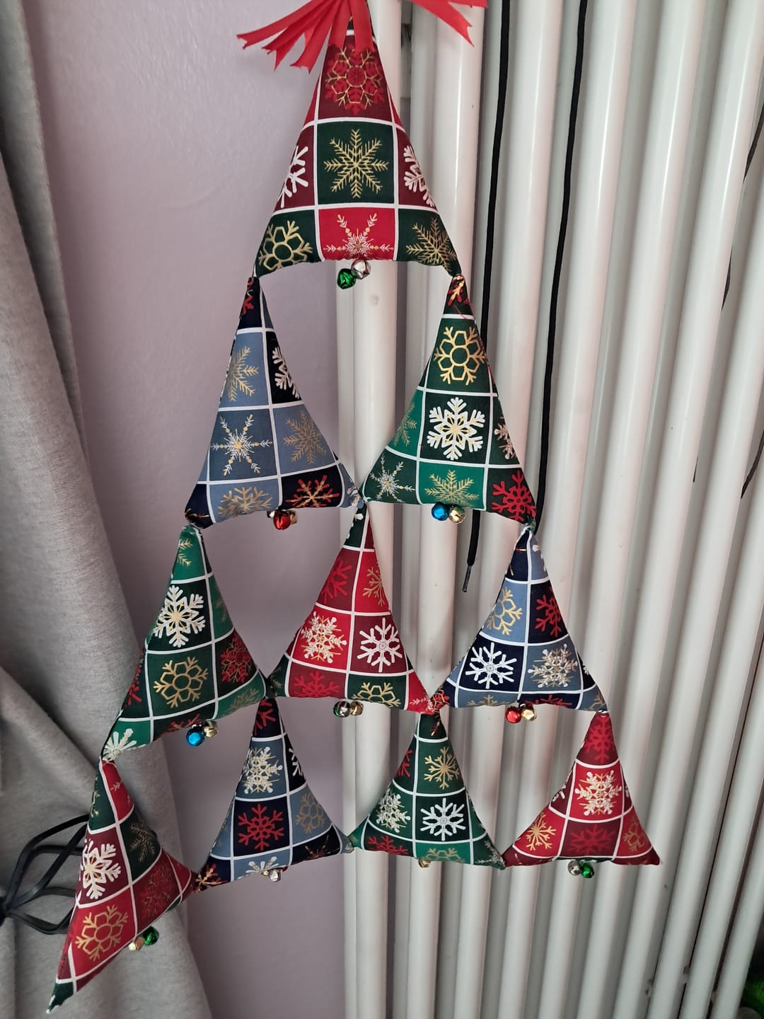Customer photo review of Snowflake Squares Christmas Cotton Fabric