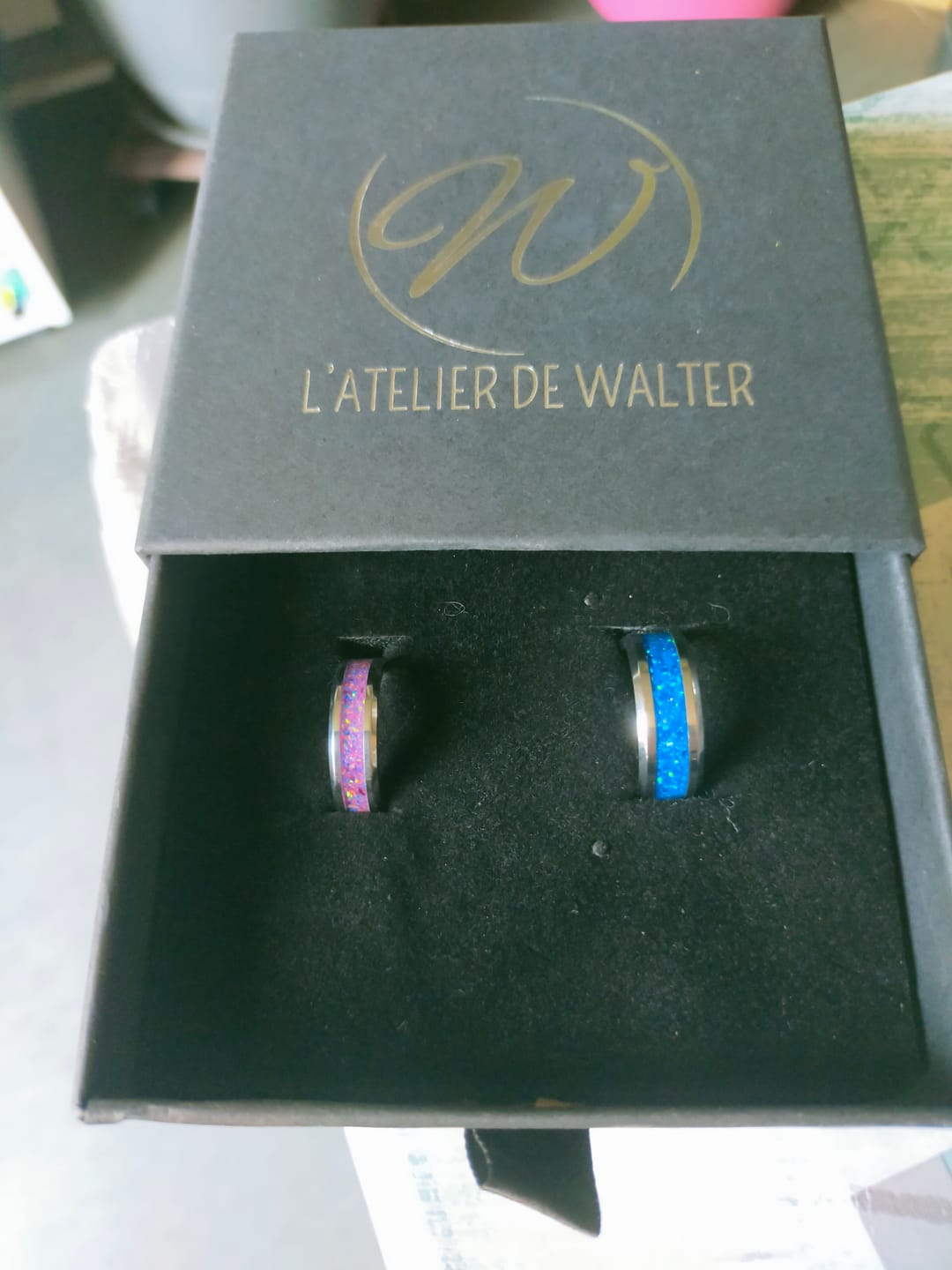Customer photo review of Bague "La Belle Bleue" - Tungstène