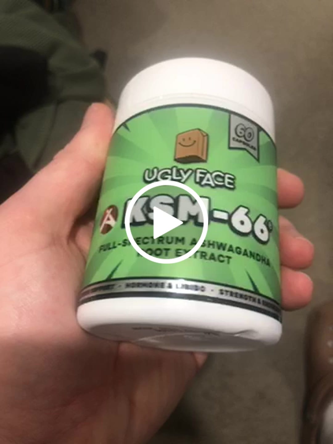 Customer video review of UGLYFACE® KSM-66 ASHWAGANDHA®
