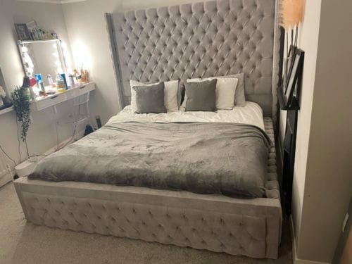 Customer photo review of Jamie Upholstered Sides Fabric Luxury Designer Bed