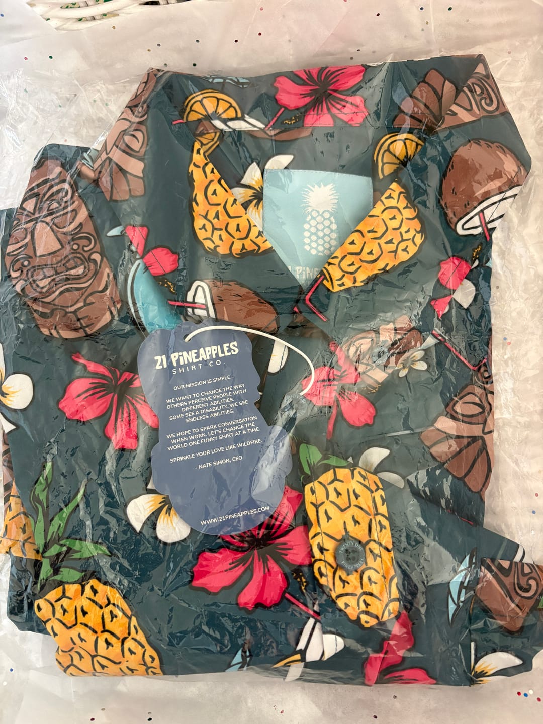 Customer photo review of 21 Pineapples "Drink Up" Button Up