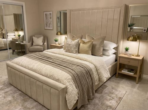 Customer photo review of Savoy Bumber Stripe Panel Line Winged Bed