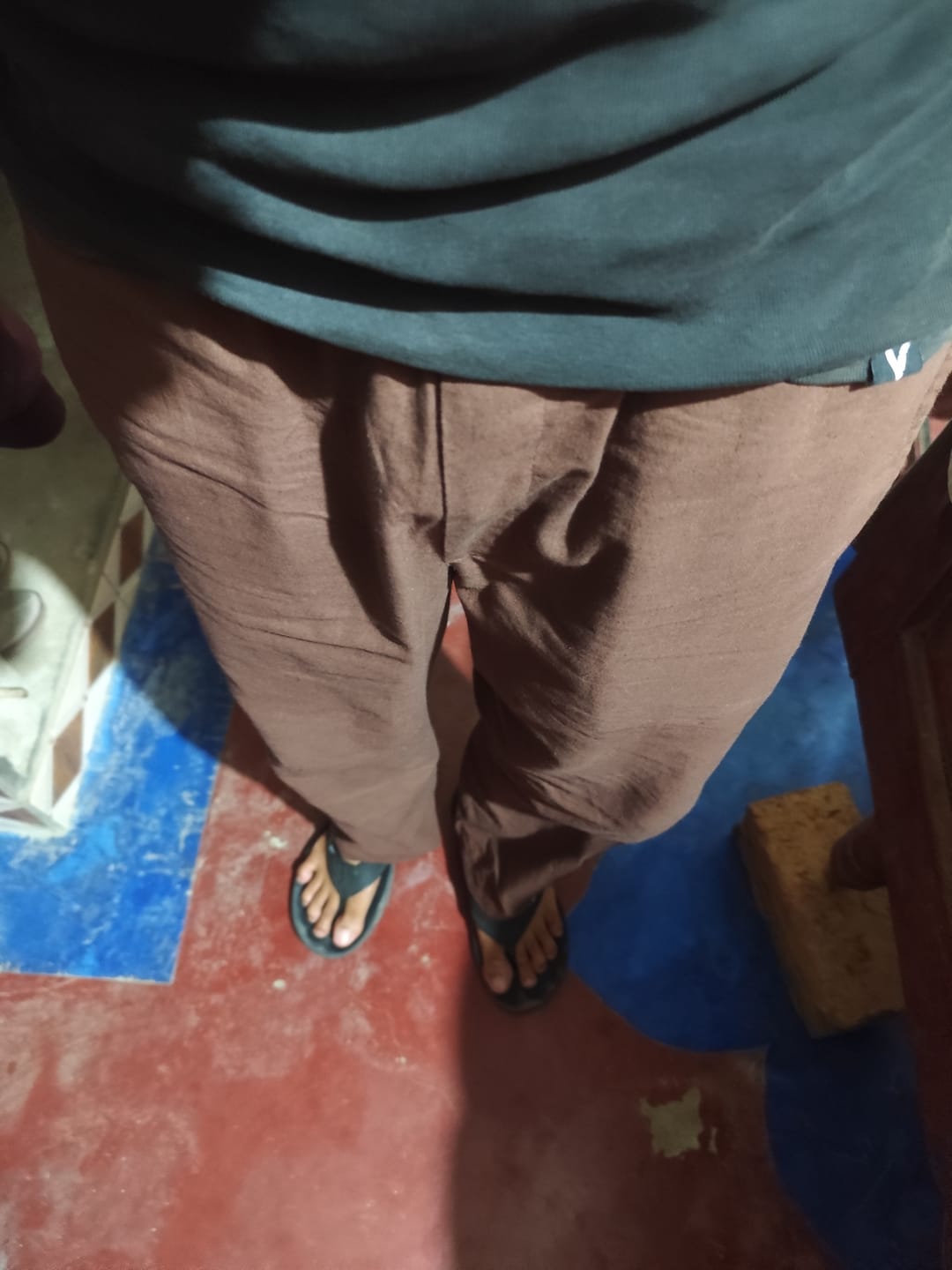 Customer photo review of Men Mauve Brown Cotton Pant