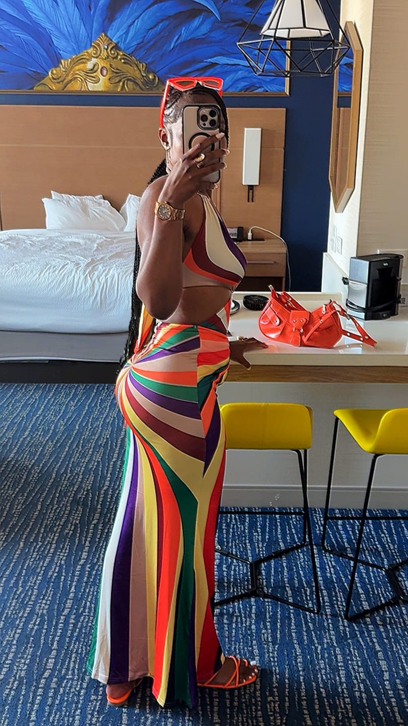 Customer photo review of Wen Ring Halter Maxi Dress