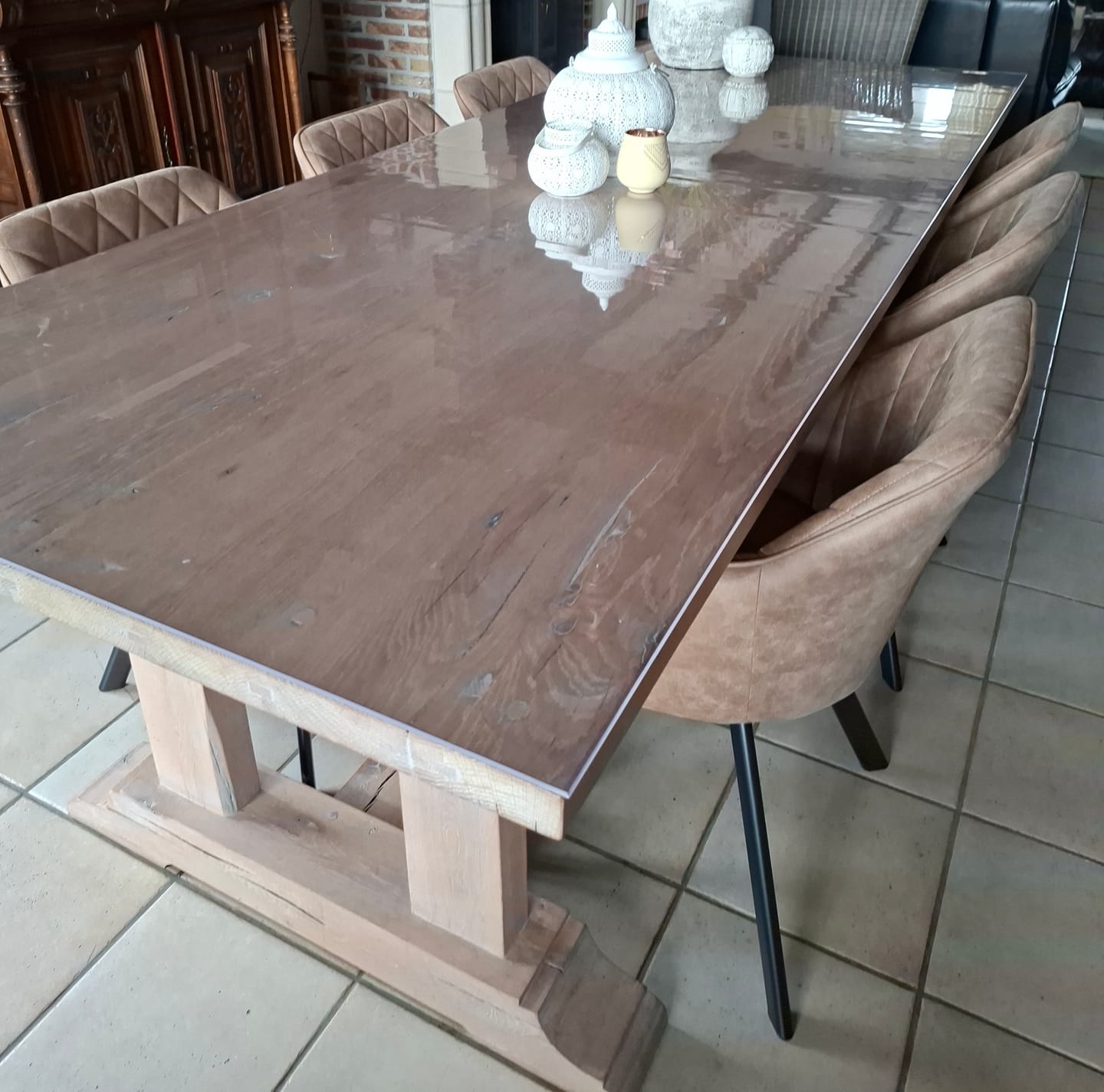 Customer photo review of Brione Draaibare Eetkamerstoel - Taupe