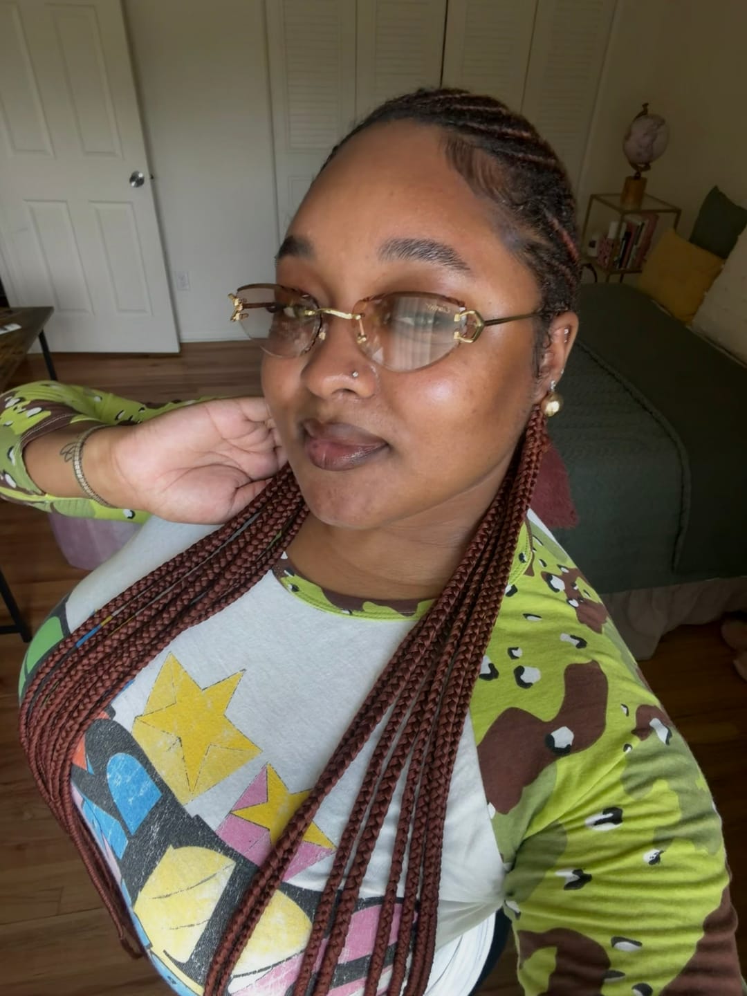 Customer photo review of BORN A STAR CAMO RAGLAN