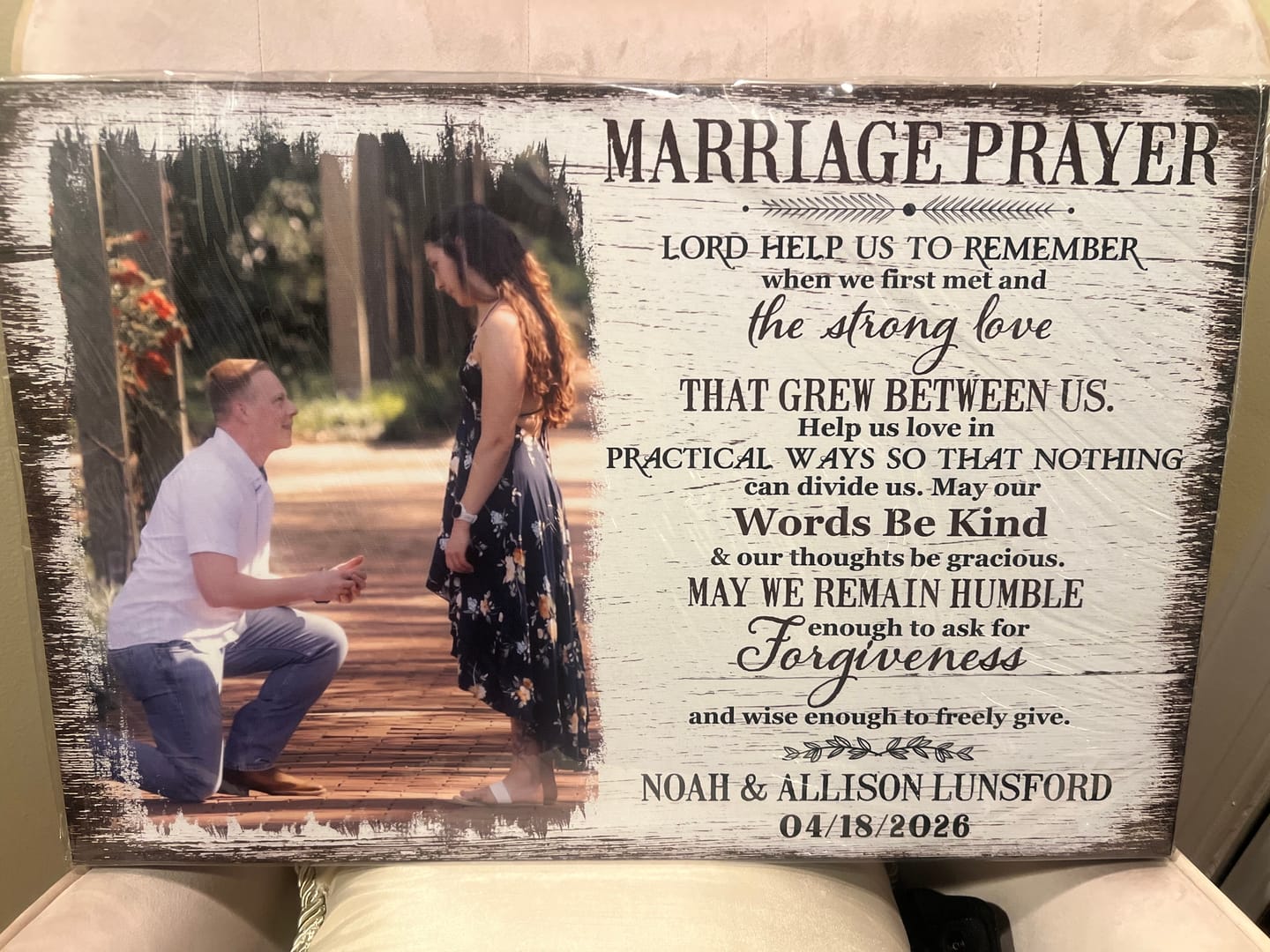Customer photo review of Personalized Canvas Prints, Custom Photo, Couple Gift, Gift For Wedding Shower Marriage Prayer Dem Canvas