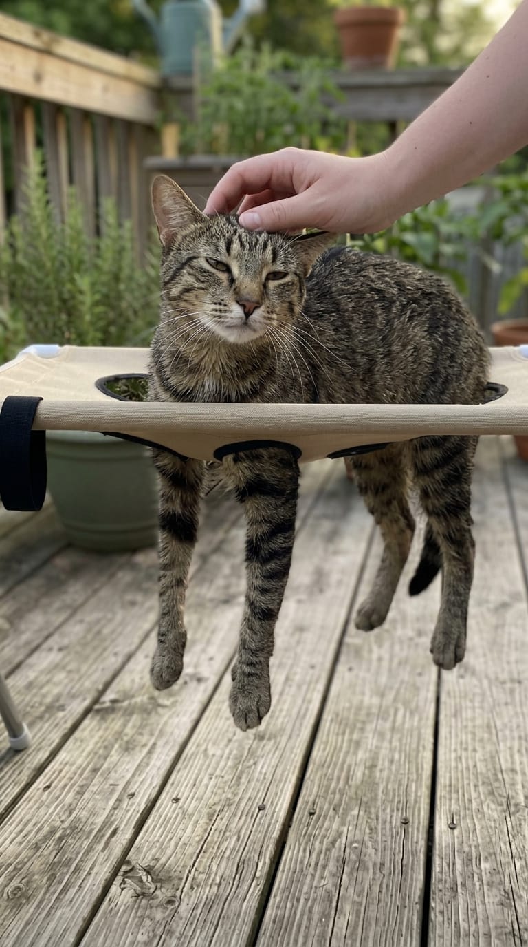 Customer photo review of Pet Grooming Hammock