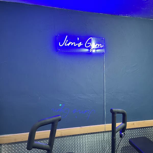 Customer photo review of Custom Neon: Jim`s Gym