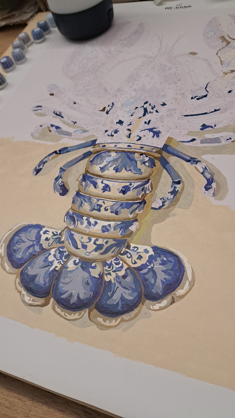 Customer photo review of Delft Lobster | Paint by Number