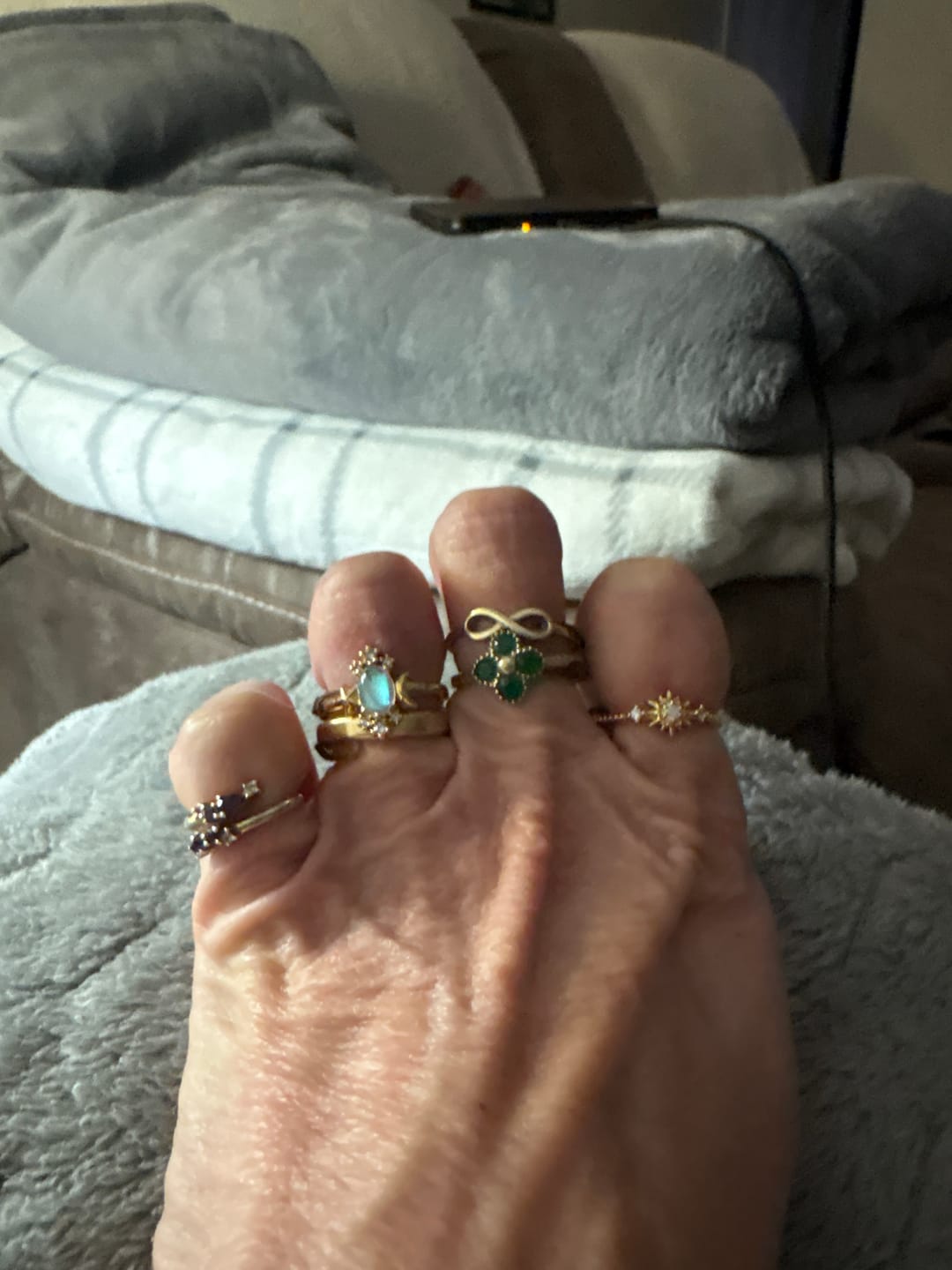 Customer photo review of Celestial Moonstone Stardust Ring