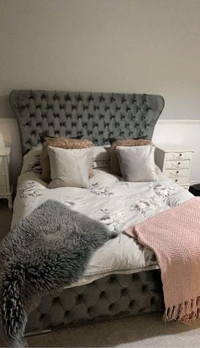 Customer photo review of Sawyer Tall Headboard Winged Bed