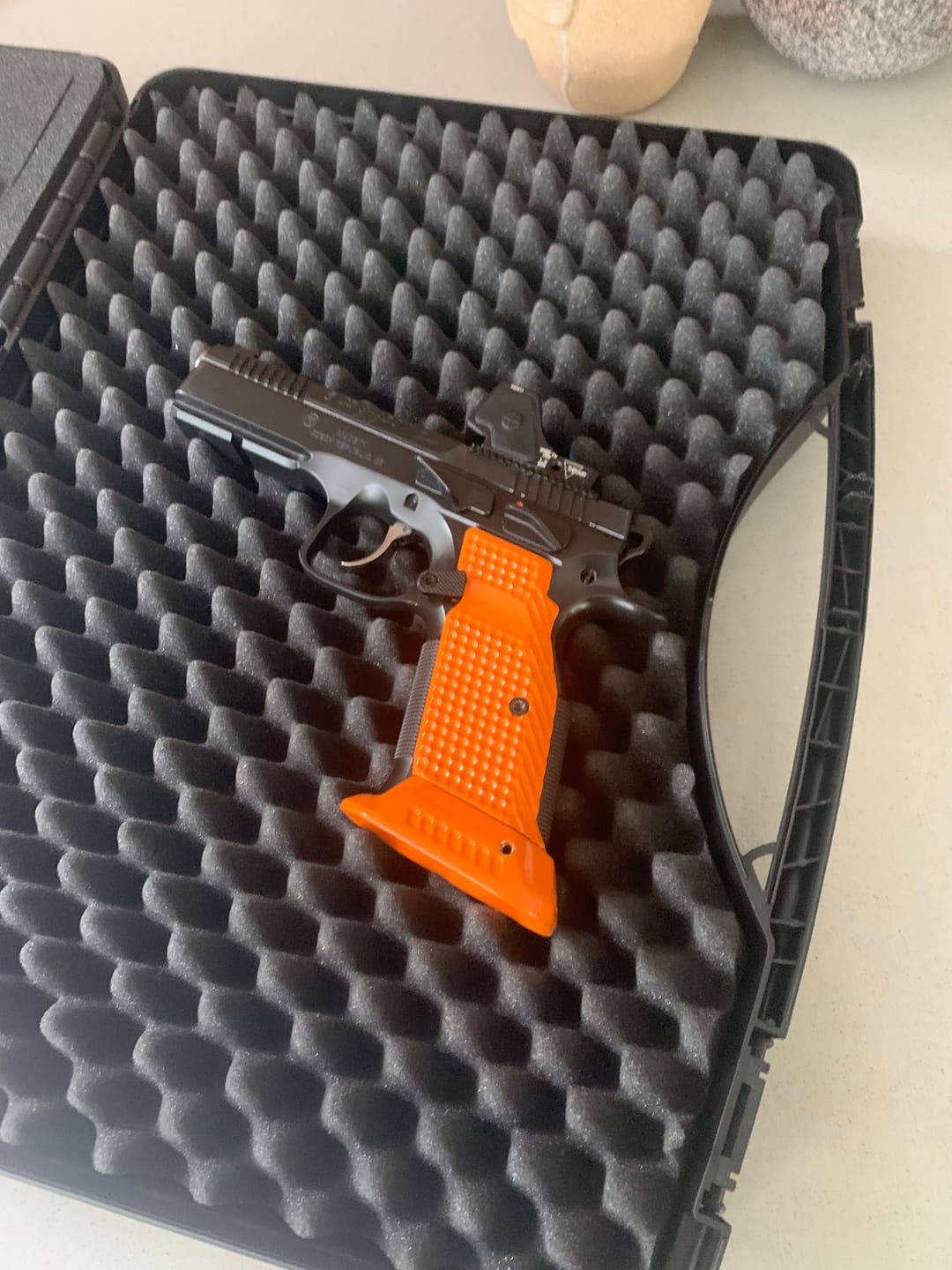 Customer photo review of CZ Shadow 2 Brass Magwell