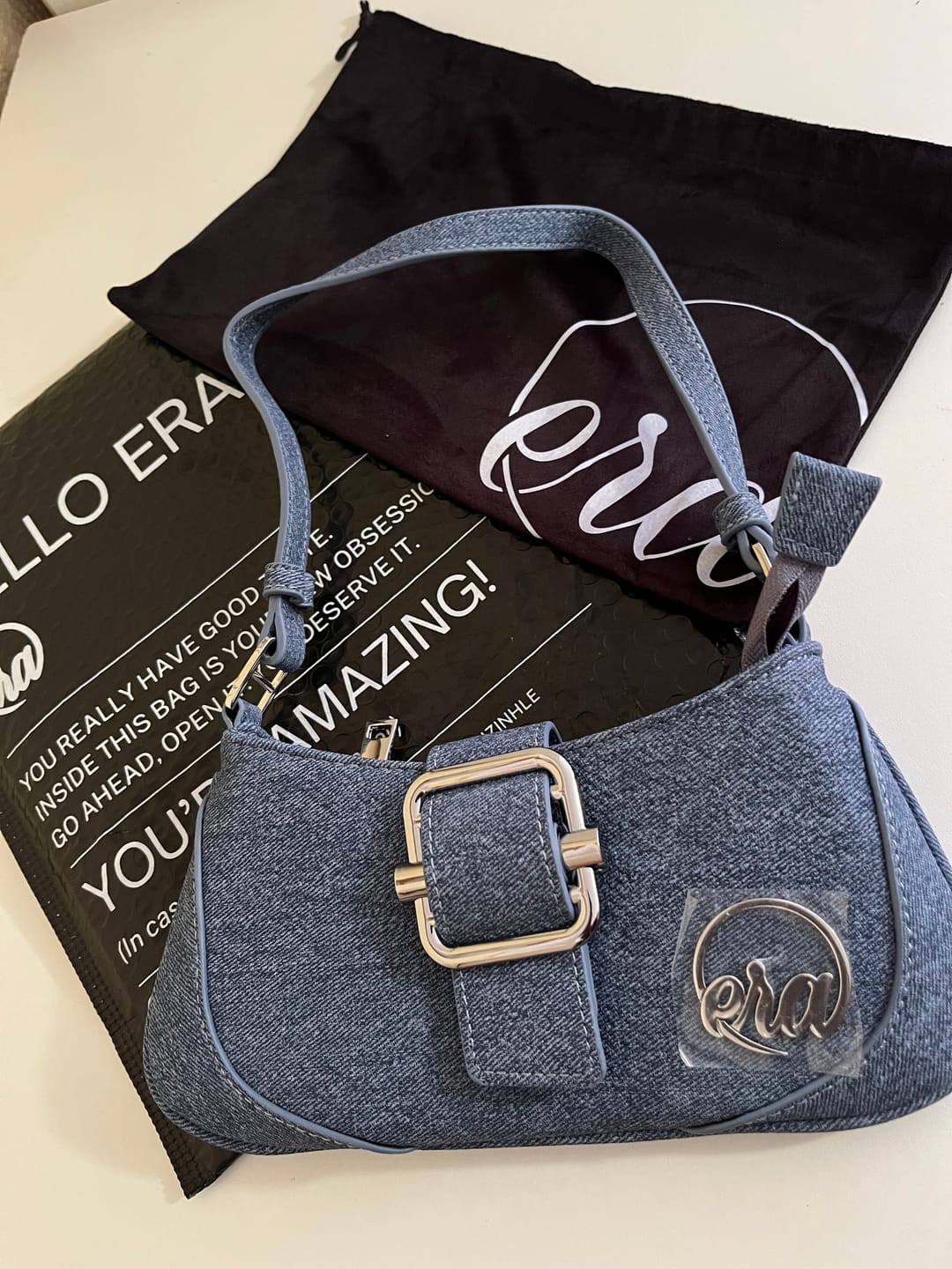 Customer photo review of Denim Lily Shoulder Bag