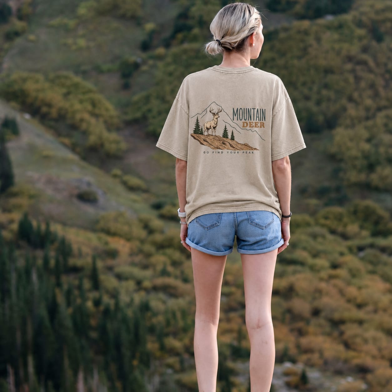 Customer photo review of Go Find Your Peak Washed Print Tee