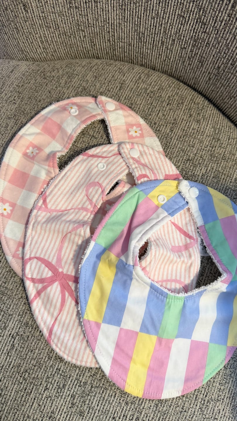 Customer photo review of Candy Stripe Dribble Bib
