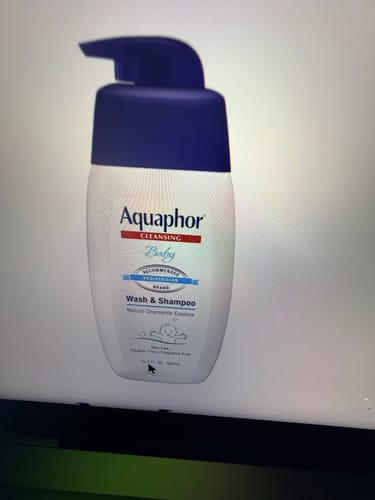Customer photo review of Aquaphor - Baby Cleansing Wash And Shampoo, Pump - 16.9 Oz - 12 Pack