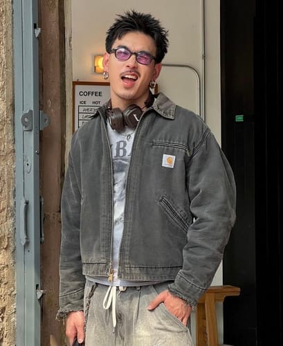 Customer photo review of Vintage Faded Green Flannel Lined Detroit Carhartt Jacket™