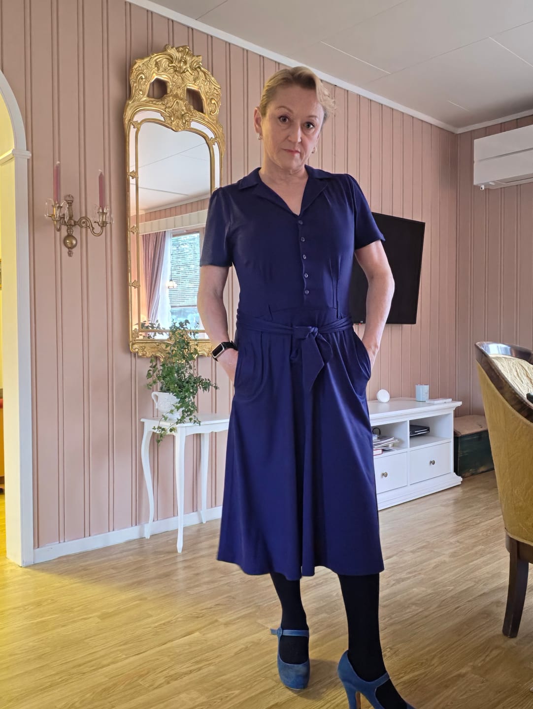 Customer photo review of Sheeva kjole kortermet - blå