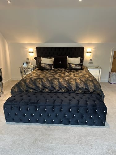 Customer photo review of Full Upholstery Sides Chesterfield Designer Ottoman Box