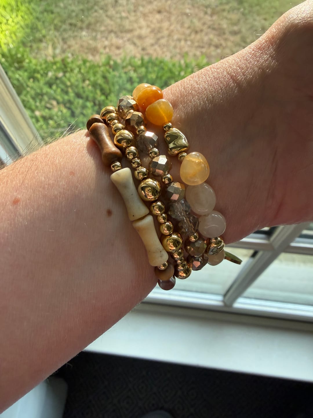 Customer photo review of Sahara Sunset Stretch Apple Watch Strap