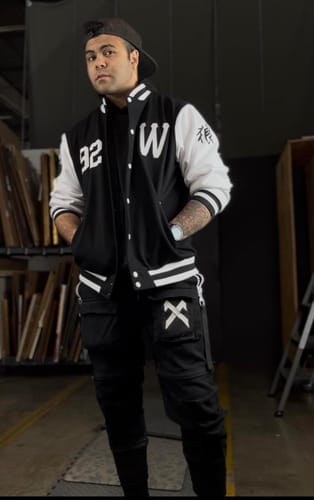 Customer photo review of Custom Gold Purple Varsity Letterman Jackets Personalized Baseball Coats Full-Snap with Contrast Sleeves