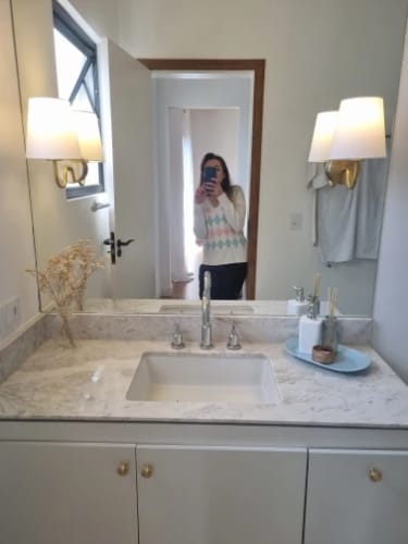 Customer photo review of Vintage Curved Arm Metal Wall Sconce with Fabric Conical Shade