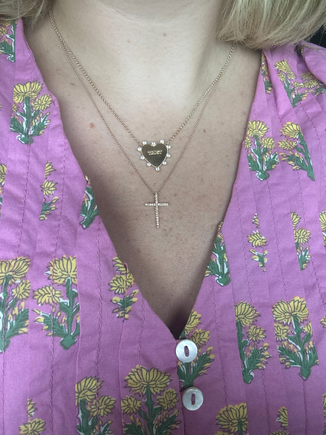 Customer photo review of Heart of Trust Necklace - Gold