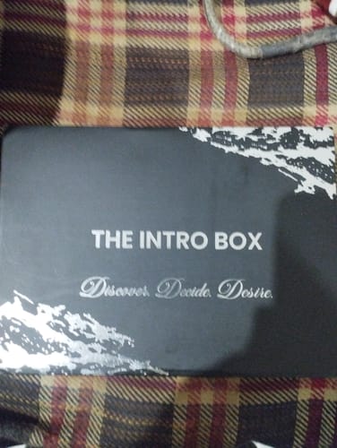Customer's black The Intro Box packaging for the Make Your Own Tester Pack.