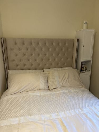 Customer photo review of Dora Wingback Chesterfield Designer Bed