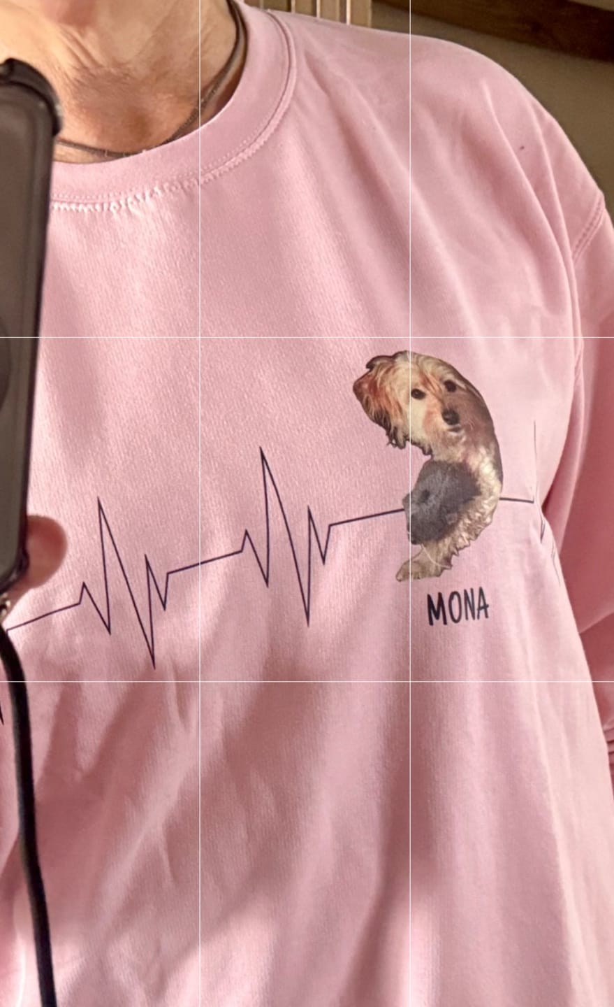 Customer photo review of Personalisiertes Sweatshirt - Herzschlag