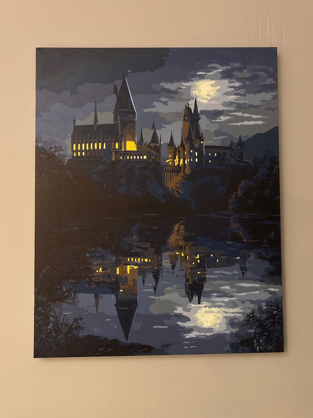 Customer photo review of Moonlit castle | Paint by Number