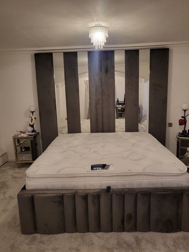 Customer photo review of Mary Hybrid Mirror Wide Extended Headboard Bed