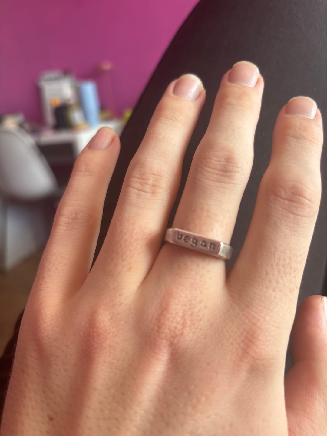 Customer photo review of Vegan | Silver Ring