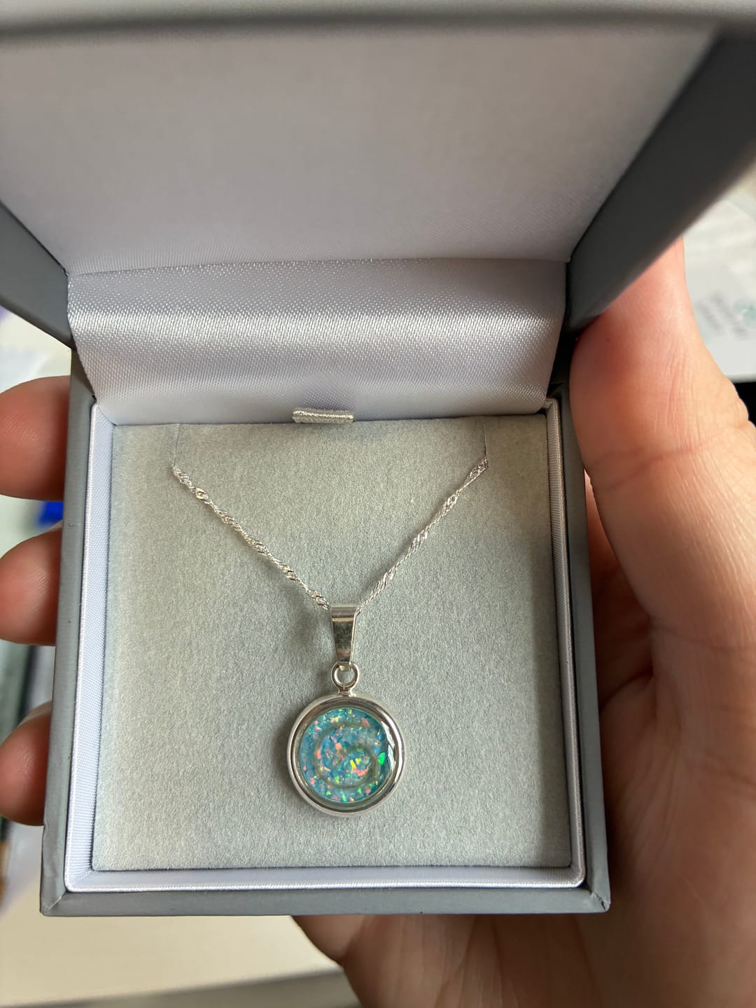 Customer photo review of Forever Circle Silver Pendant