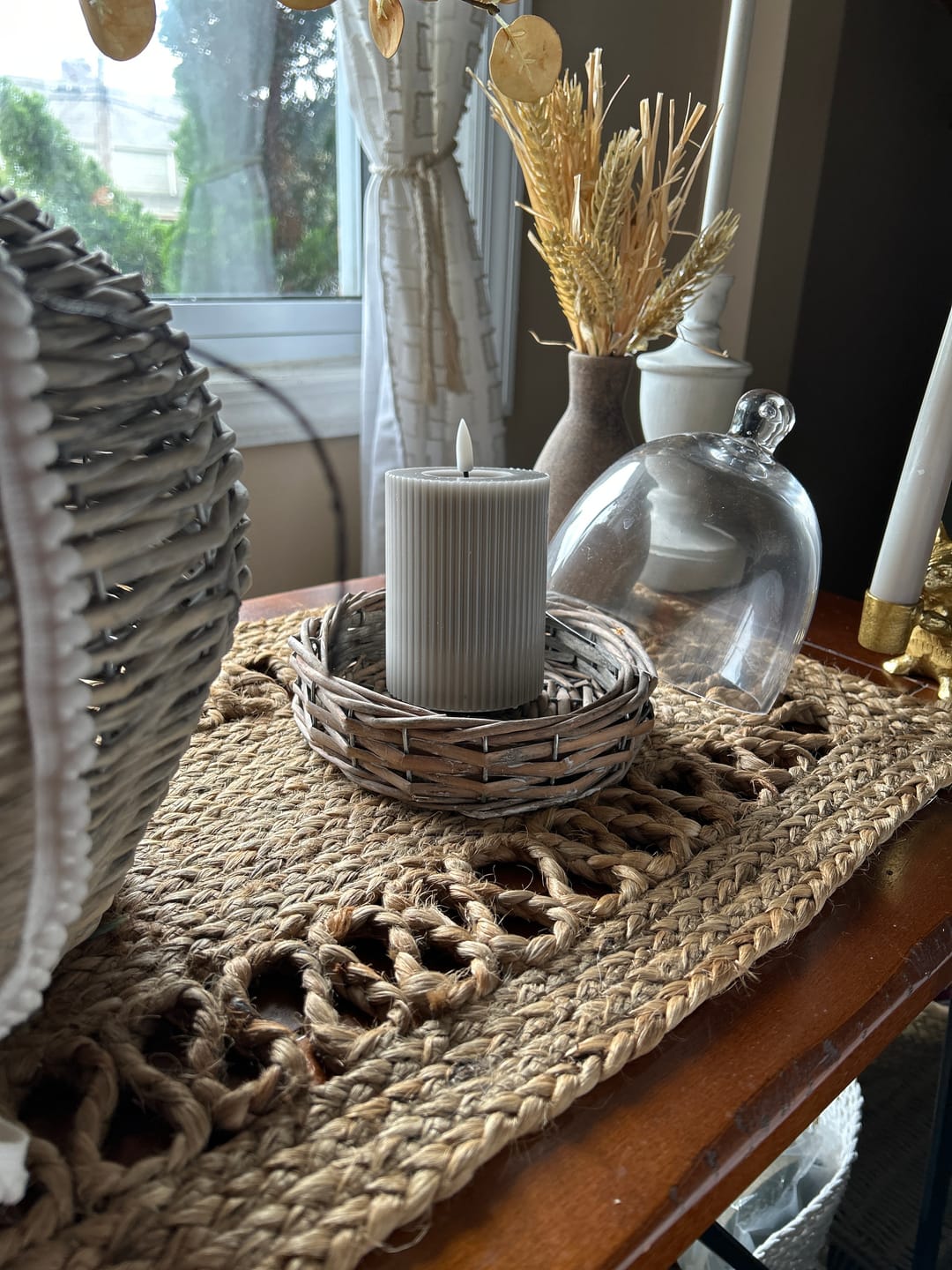 Customer photo review of Ribbed Taupe Flameless Pillar