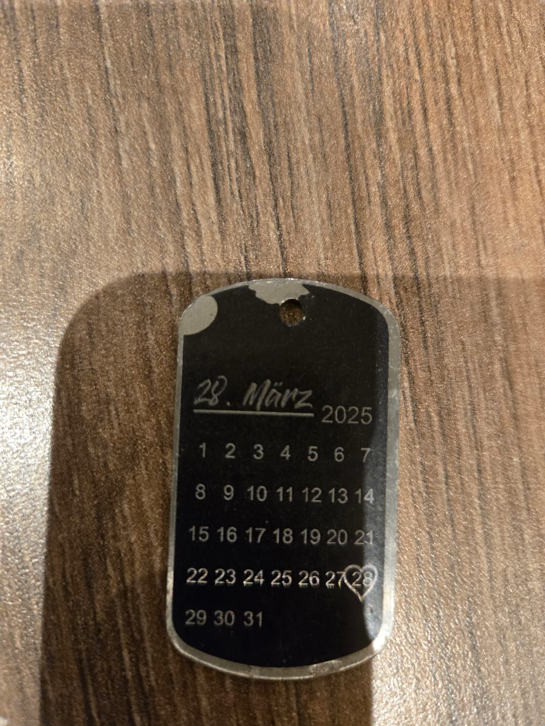 Customer photo review of Personalisierter Military Schlüsselanhänger - Unser Tag