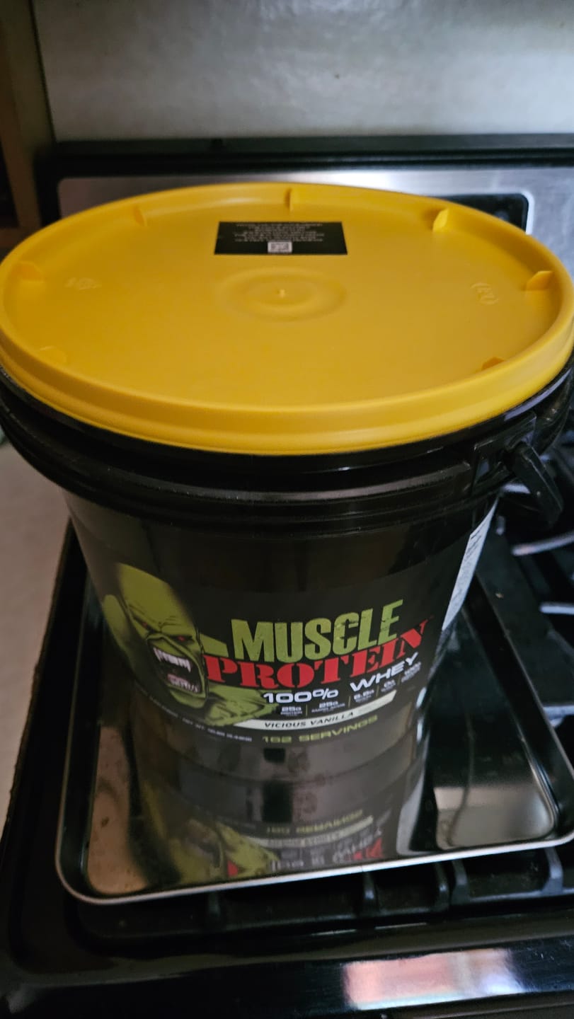 Customer photo review of Whey Protein Powder Bucket