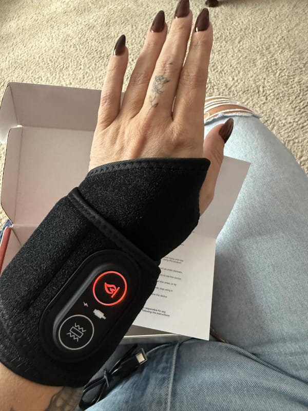 Customer photo review of ZyaVie™ 3-in-1 Red Light Wrist Wrap