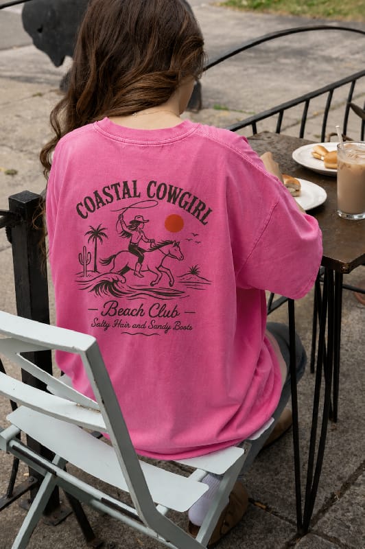 Customer photo review of Coastal Cowgirl Club Washed Print Tee